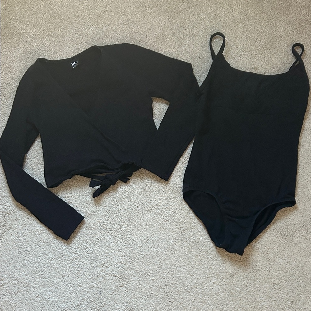 Girls Ballet Leotard and Warmup Wrap Shirt
